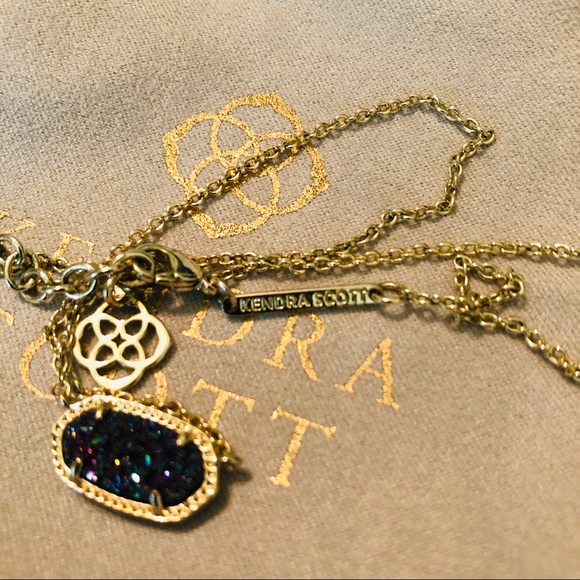 Kendra Scott Rainbow Druzy & Gold Necklace NIB - Picture 3 of 4